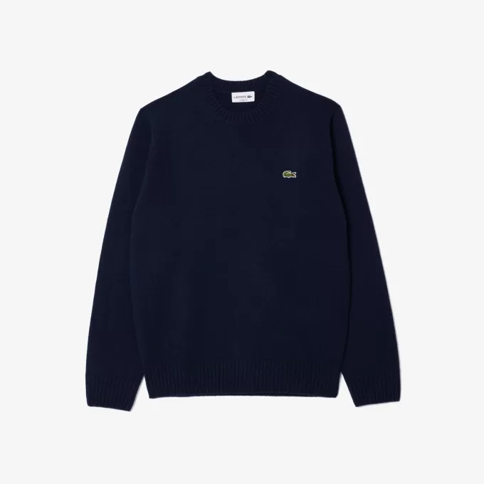 3D strikket kashmir sweater med rund hals