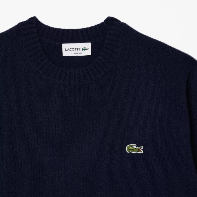 3D strikket kashmir sweater med rund hals