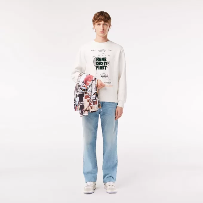 Afslappet pasform Piqué Motiv Sweatshirt