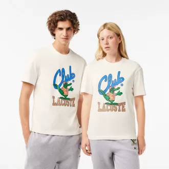 Afslappet pasform T-shirt med signaturtryk