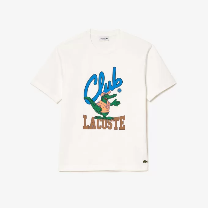Afslappet pasform T-shirt med signaturtryk