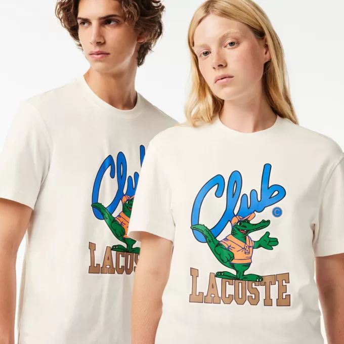 Afslappet pasform T-shirt med signaturtryk