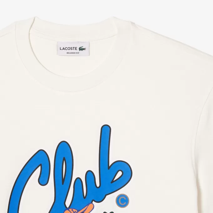 Afslappet pasform T-shirt med signaturtryk