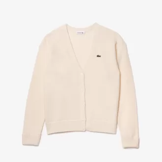Afslappet pasform V-hals uld cardigan