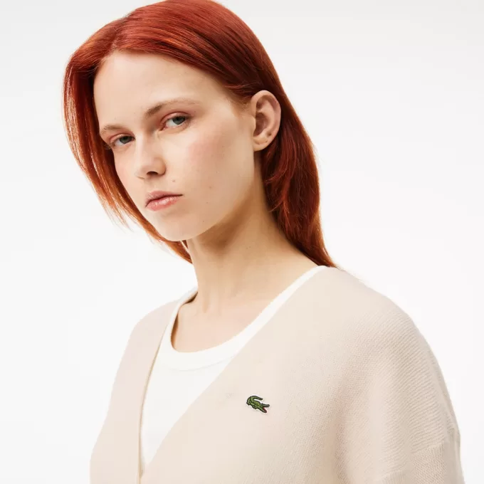 Afslappet pasform V-hals uld cardigan