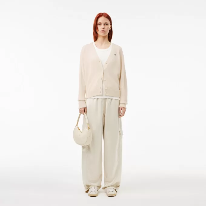 Afslappet pasform V-hals uld cardigan