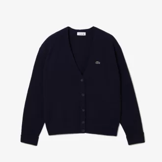 Afslappet pasform V-hals uld cardigan