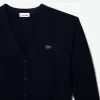 Afslappet pasform V-hals uld cardigan
