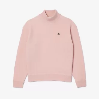 Afslappet pasform carded uld højhalset sweater