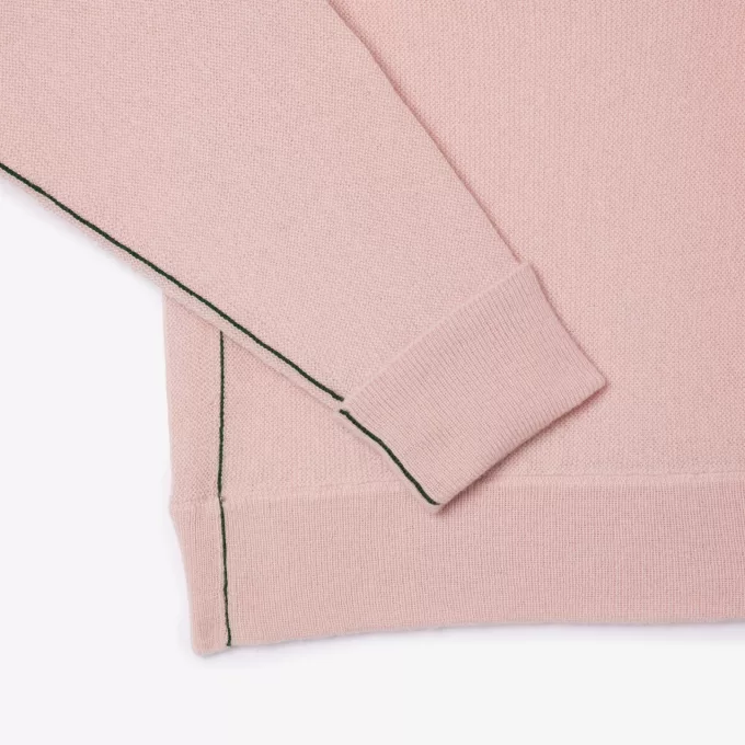 Afslappet pasform carded uld højhalset sweater