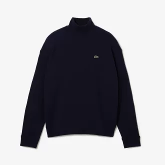 Afslappet pasform carded uld højhalset sweater