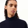 Afslappet pasform carded uld højhalset sweater