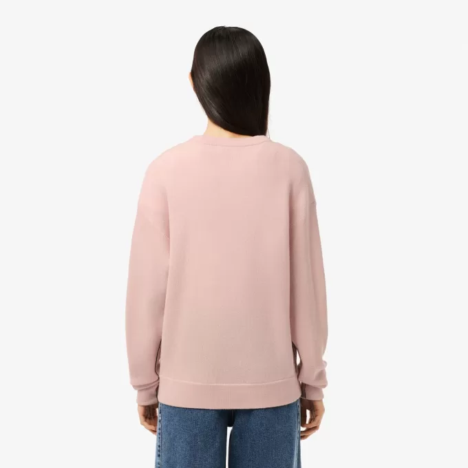 Afslappet pasform carded uld mossøm sweater