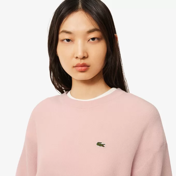 Afslappet pasform carded uld mossøm sweater