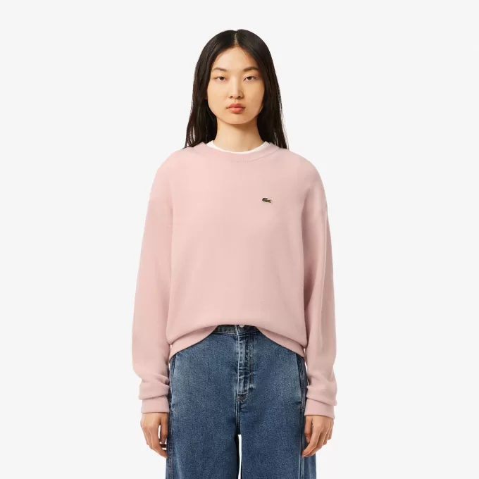 Afslappet pasform carded uld mossøm sweater