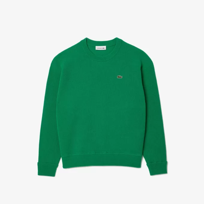 Afslappet pasform carded uld mossøm sweater