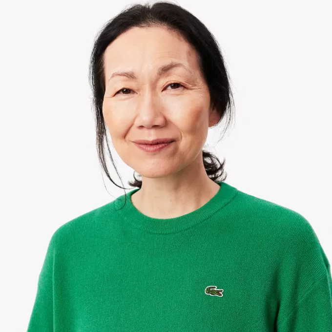 Afslappet pasform carded uld mossøm sweater