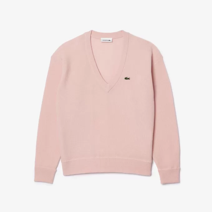 Afslappet pasform carded uld mossøm sweater