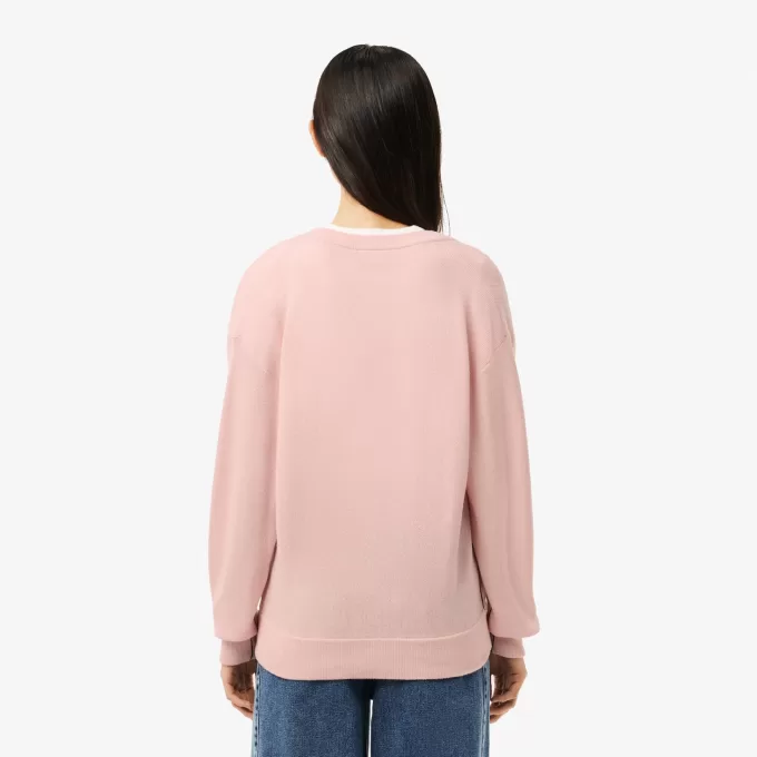 Afslappet pasform carded uld mossøm sweater