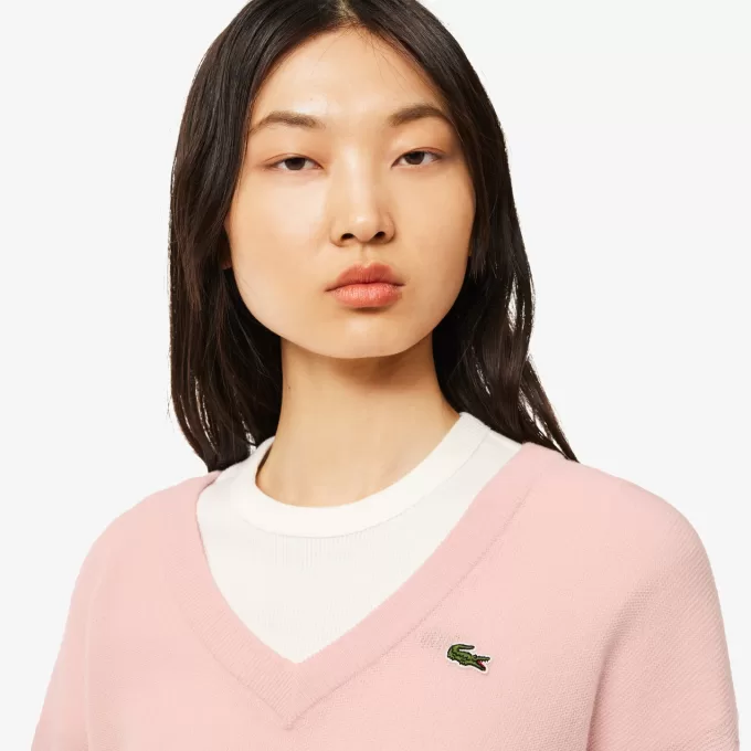 Afslappet pasform carded uld mossøm sweater