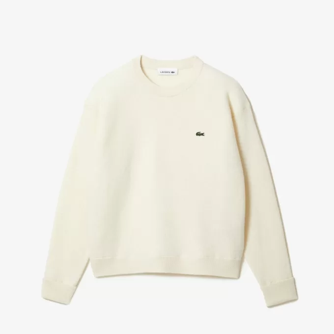 Afslappet pasform carded uld mossøm sweater