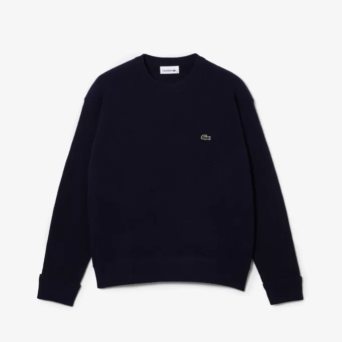 Afslappet pasform carded uld mossøm sweater