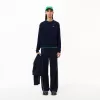 Afslappet pasform carded uld mossøm sweater