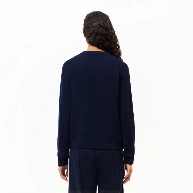 Afslappet pasform carded uld mossøm sweater