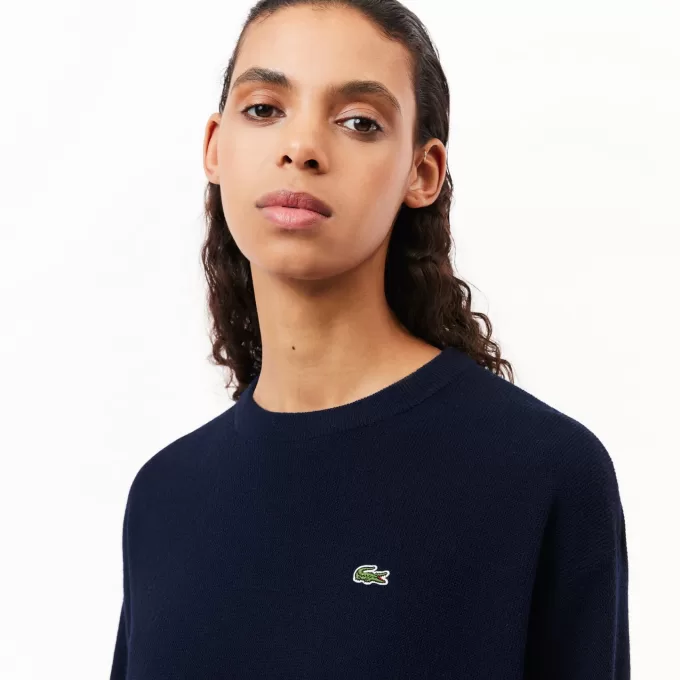 Afslappet pasform carded uld mossøm sweater