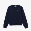 Afslappet pasform fleece sweatshirt med rund hals