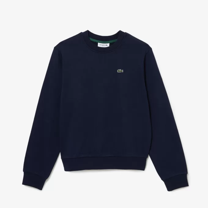 Afslappet pasform fleece sweatshirt med rund hals