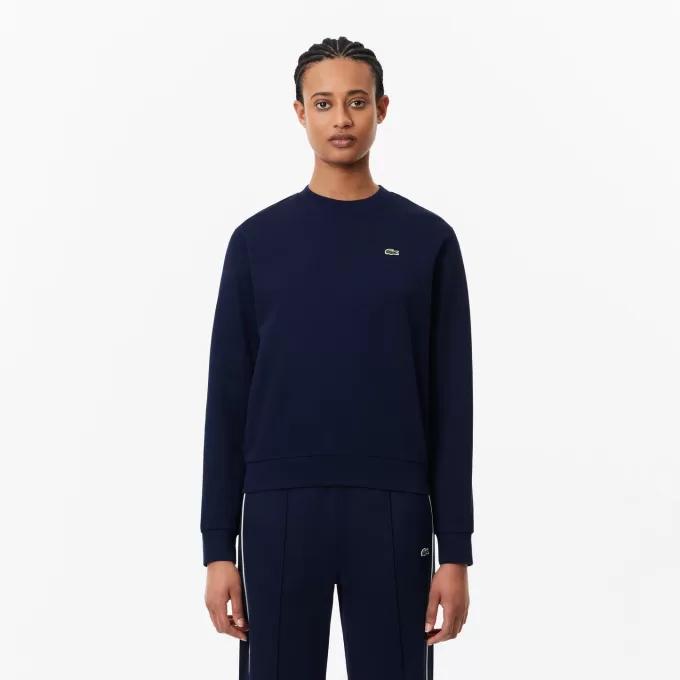 Afslappet pasform fleece sweatshirt med rund hals