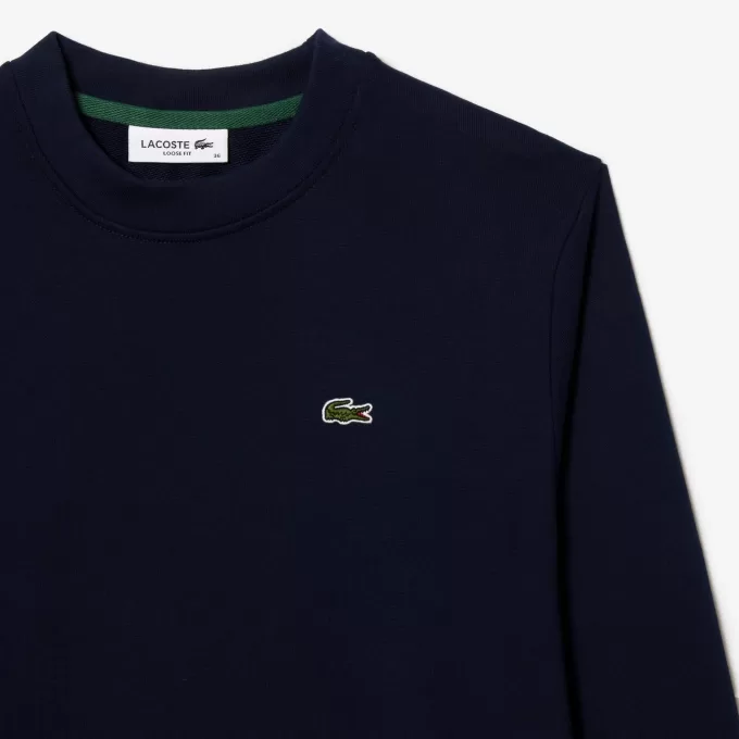 Afslappet pasform fleece sweatshirt med rund hals