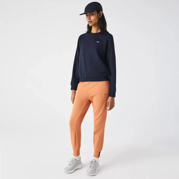 Afslappet pasform fleece sweatshirt med rund hals