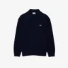 Afslappet pasform kartet uld polo sweater