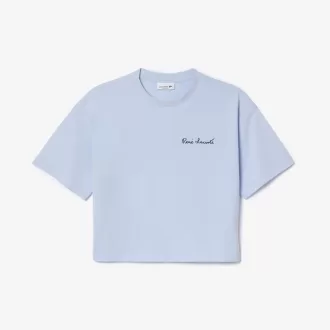Afslappet pasform mærket bomuld T-shirt