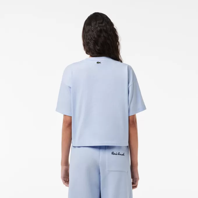 Afslappet pasform mærket bomuld T-shirt