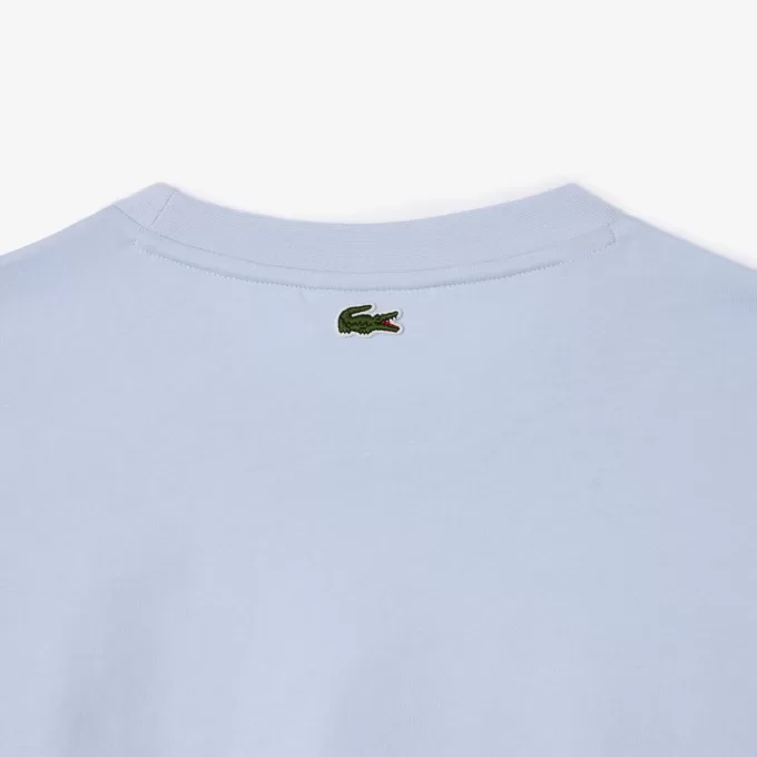 Afslappet pasform mærket bomuld T-shirt