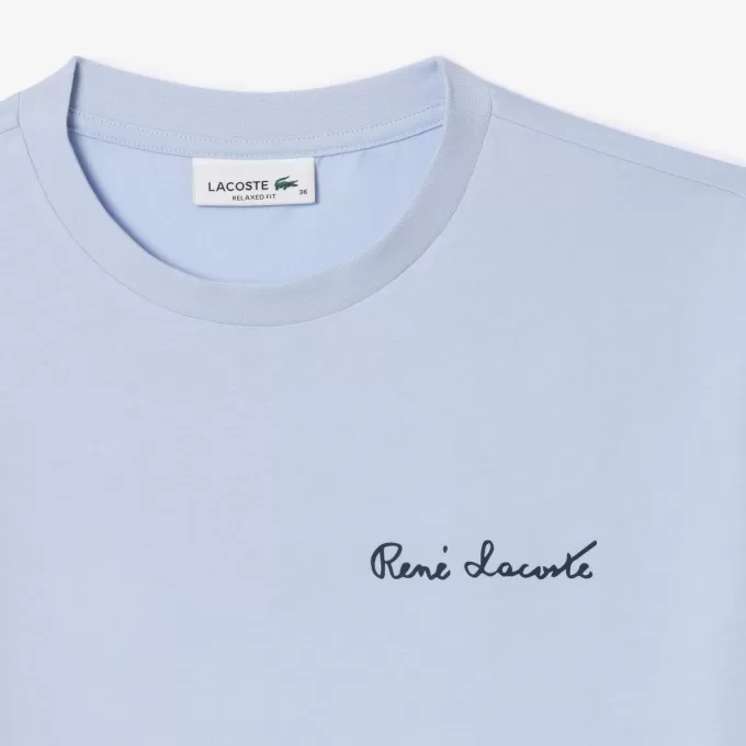 Afslappet pasform mærket bomuld T-shirt