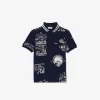 Bomuldspoloshirt med grafisk tryk