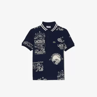 Bomuldspoloshirt med grafisk tryk