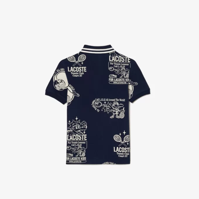 Bomuldspoloshirt med grafisk tryk