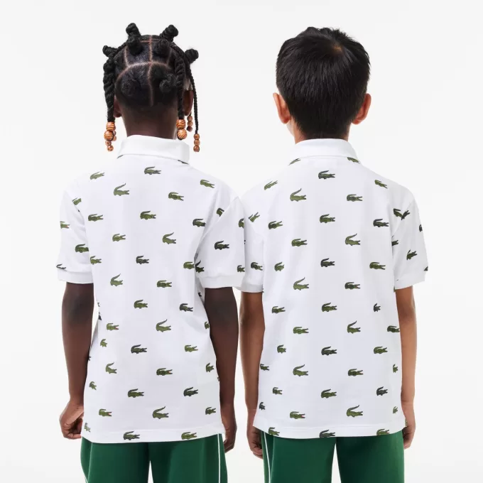 Bomuldspoloshirt med signaturtryk