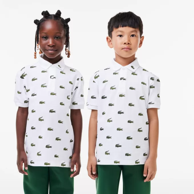 Bomuldspoloshirt med signaturtryk