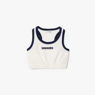 Bralette med broderet logo i frotté i bomuld
