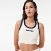 Bralette med broderet logo i frotté i bomuld