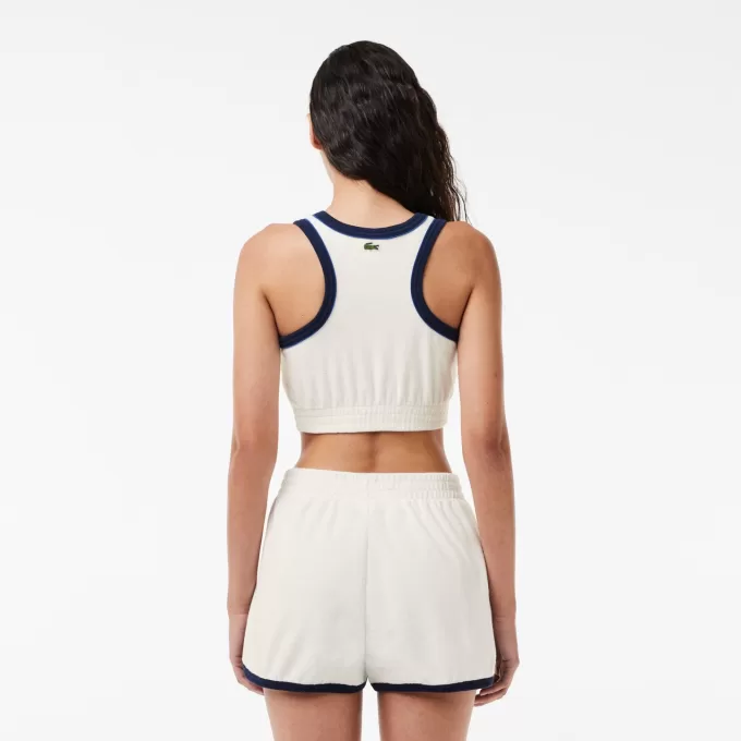 Bralette med broderet logo i frotté i bomuld