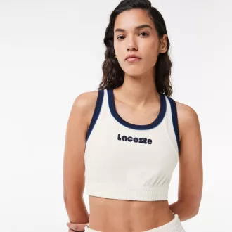 Bralette med broderet logo i frotté i bomuld