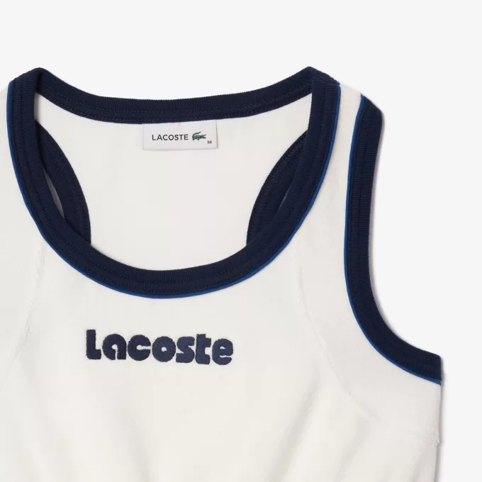Bralette med broderet logo i frotté i bomuld