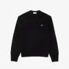 Carded uld sweater med rund hals